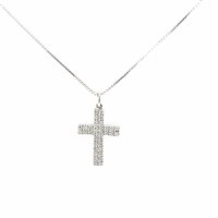 Pendente Mirco Visconti Donna Girocollo croce in Oro Diamante 0.08 Ct Z586 - Z586